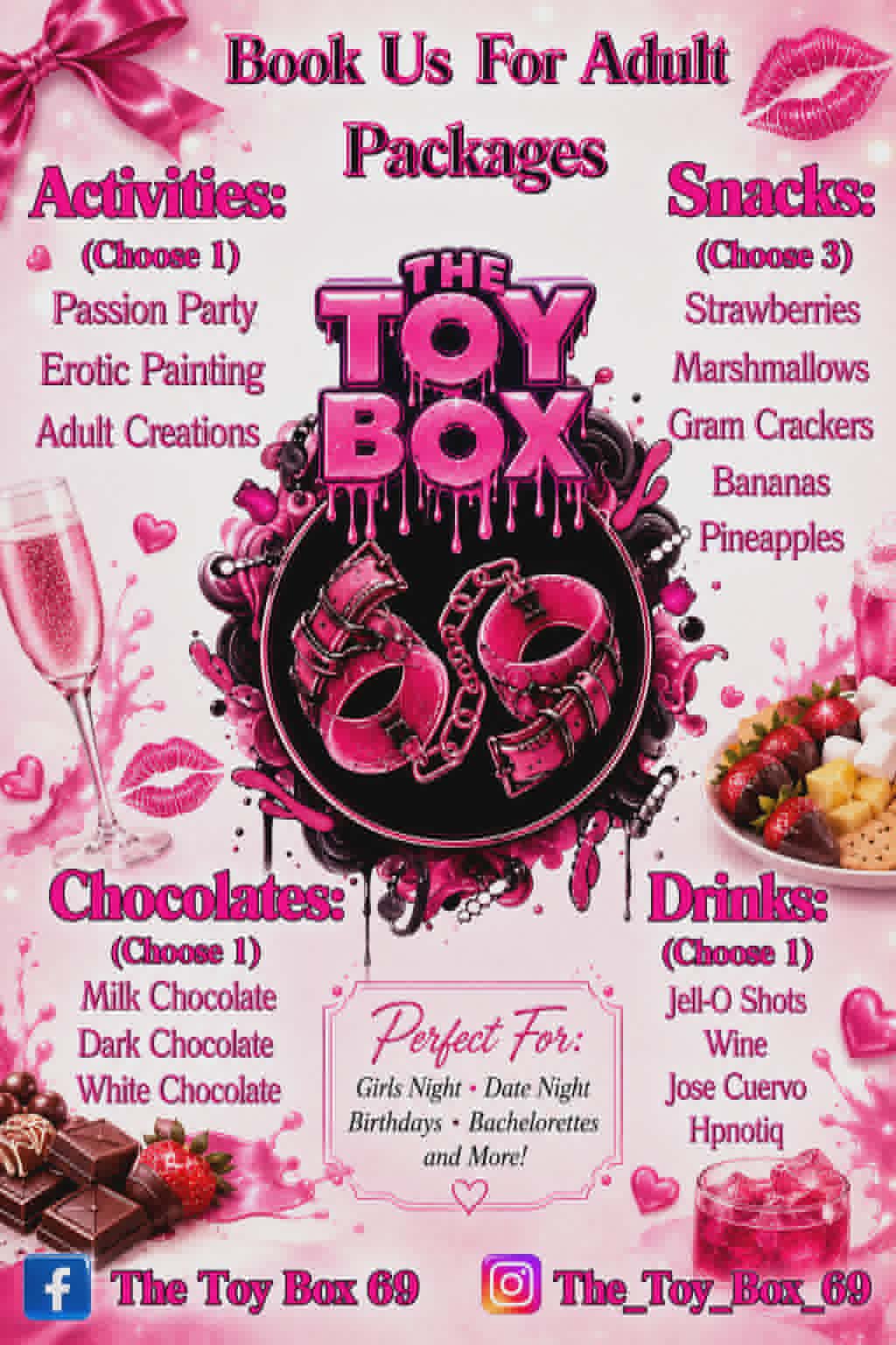 The Toy Box 69 adult packages flyer